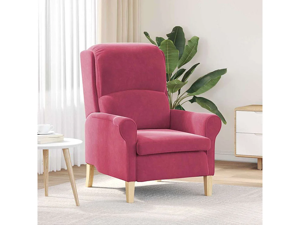 Fauteuil de Salon-Chaise de relax Rouge bordeaux 76x94x102 cm Velours SHL1232