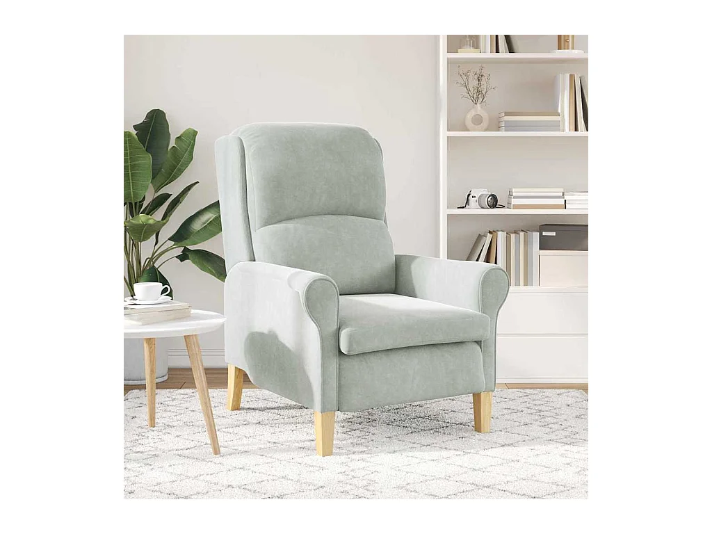 Sillón de salón | Silla de relax | Sillón Gris claro 76x94x102 cm Terciopelo SHL5624