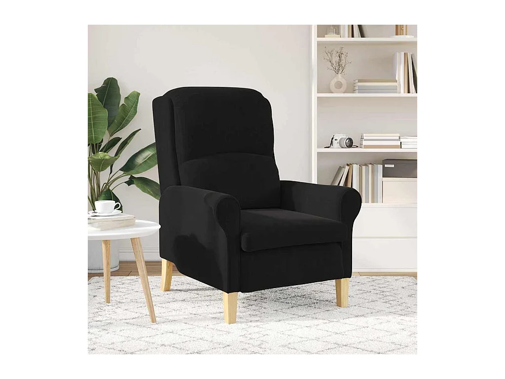 Sillón de salón | Silla Negro 76x94x102 cm Terciopelo SHL5473