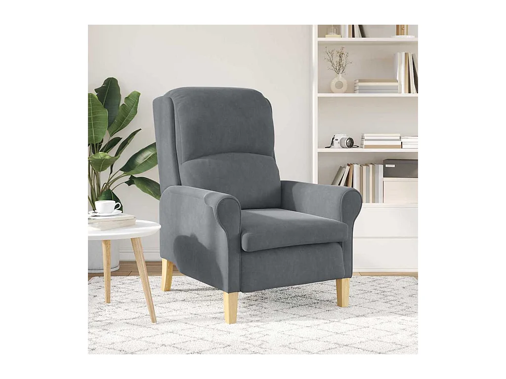 Sillón de salón | Silla de relax | Sillón Gris oscuro 76x94x102 cm Terciopelo SHL3774