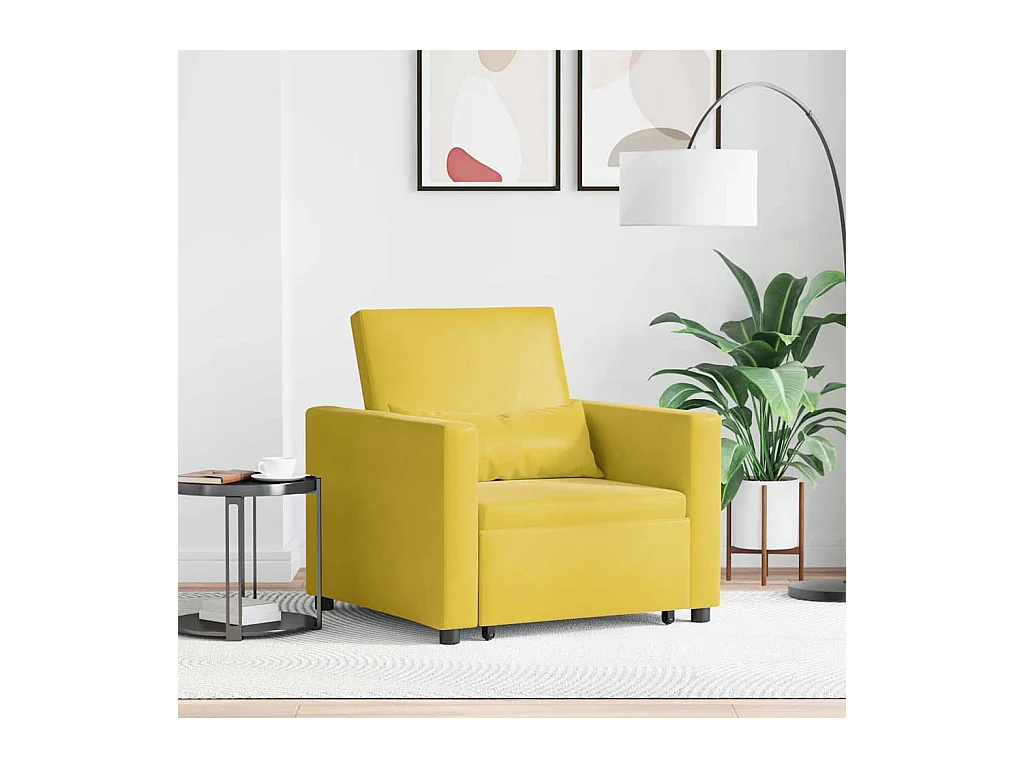 Sofá Cama Individual Amarillo 90x165x87 cm Terciopelo SHL7863