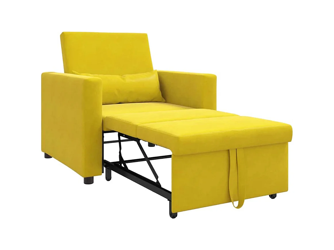 Sofá Cama Individual Amarillo 90x165x87 cm Terciopelo SHL7863