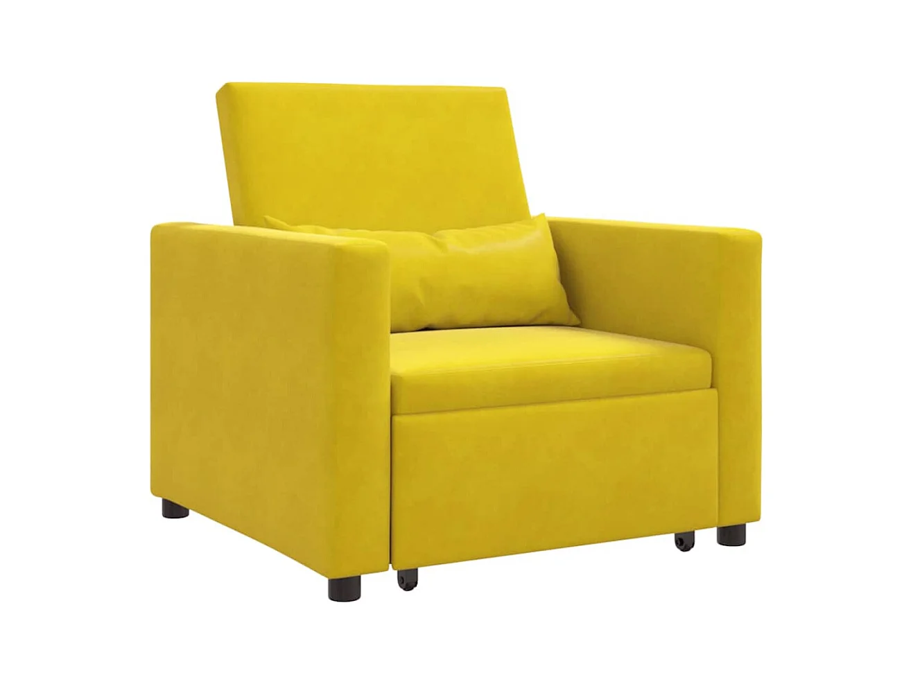 Fauteuil Salon-Chaise de relax-Chaise de Canapé Jaune 90x165x87 cm Velours SHL1843