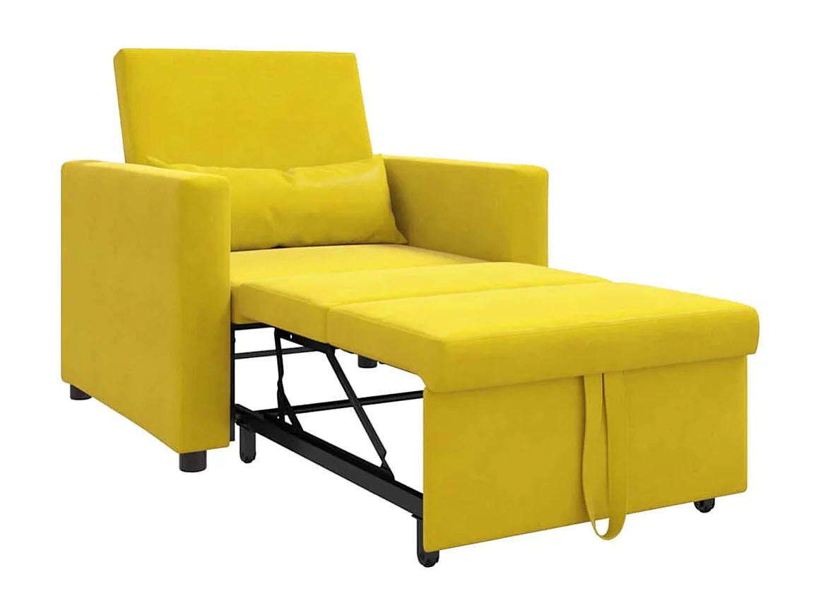 Fauteuil Salon-Chaise de relax-Chaise de Canapé Jaune 90x165x87 cm Velours SHL1843