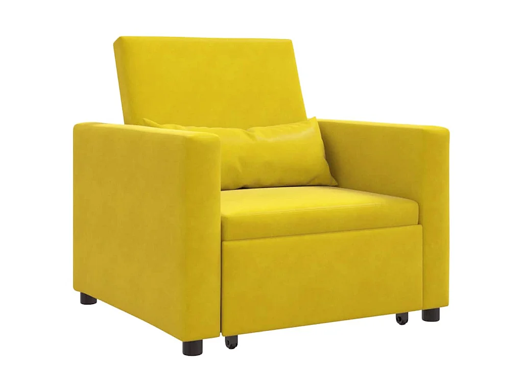 Einzel-Schlafsofa mit Rädern Gelb 90x165x87 cm Samt SHL41278