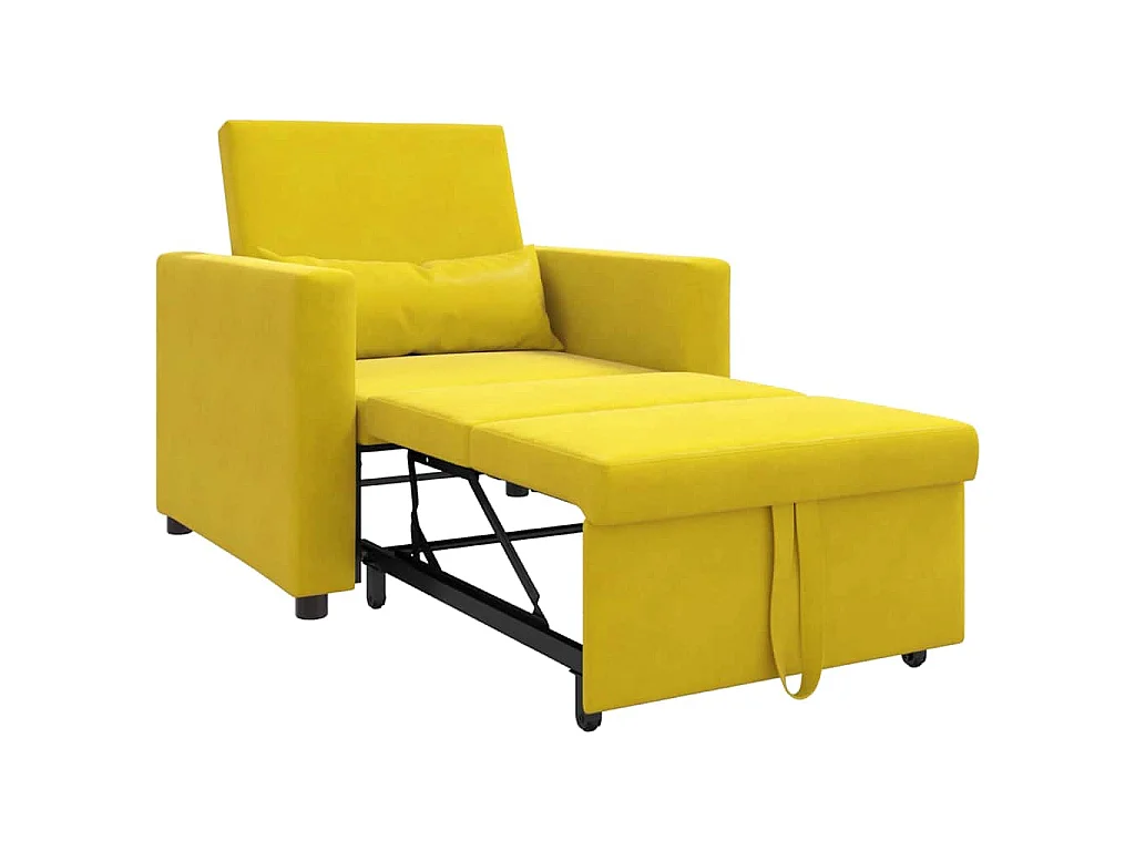 Einzel-Schlafsofa mit Rädern Gelb 90x165x87 cm Samt SHL41278
