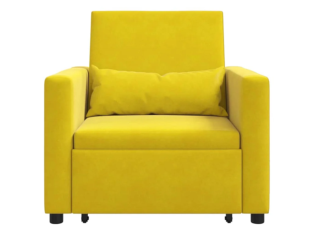 Einzel-Schlafsofa mit Rädern Gelb 90x165x87 cm Samt SHL41278