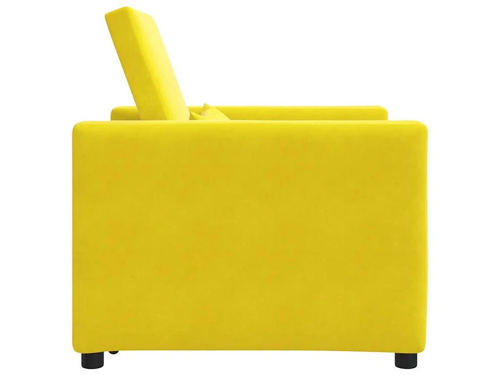 Einzel-Schlafsofa mit Rädern Gelb 90x165x87 cm Samt SHL41278