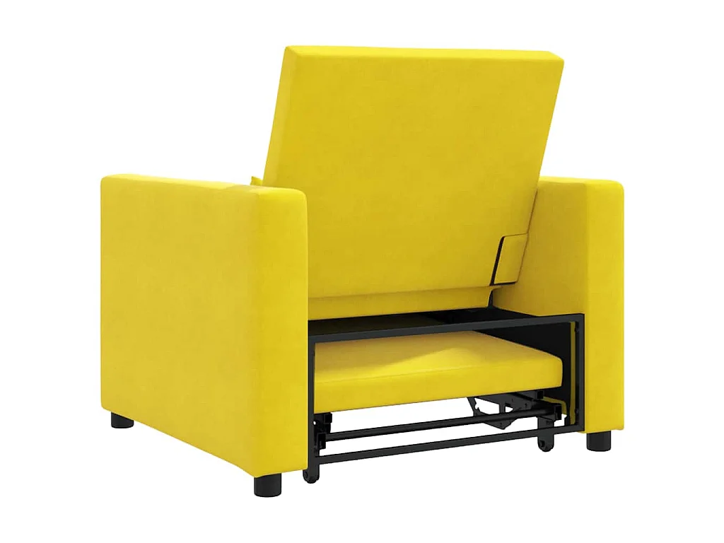 Einzel-Schlafsofa mit Rädern Gelb 90x165x87 cm Samt SHL41278