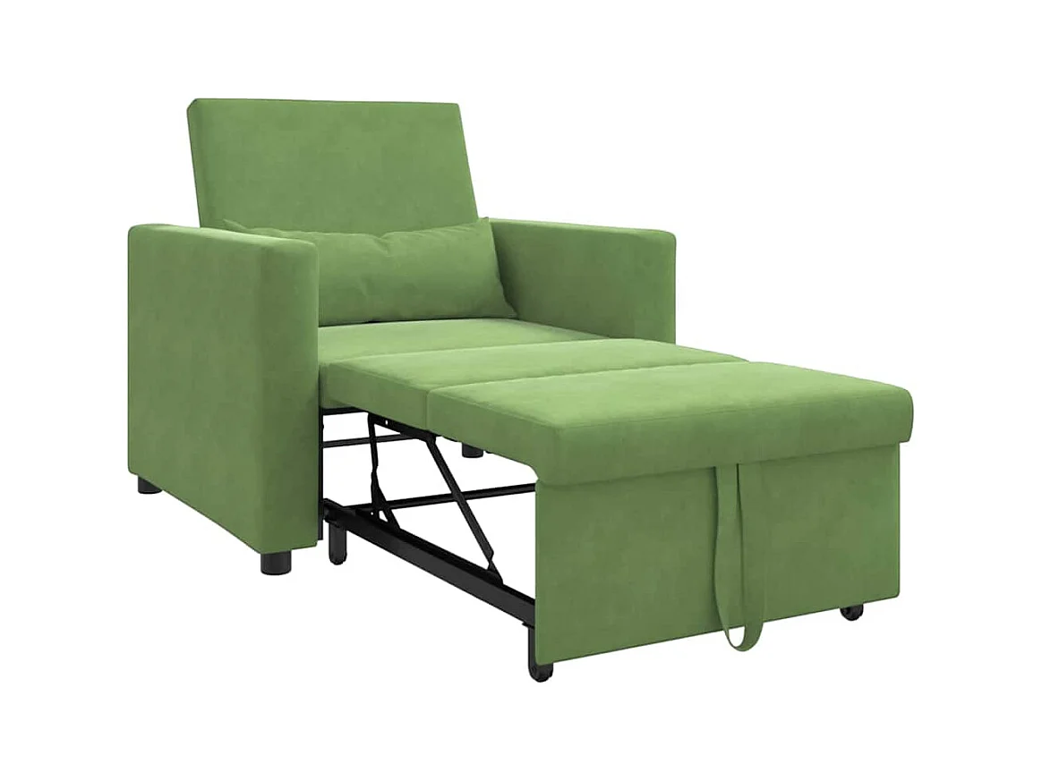 Sofá Cama Individual Verde claro 90x165x87 cm Terciopelo SHL3183