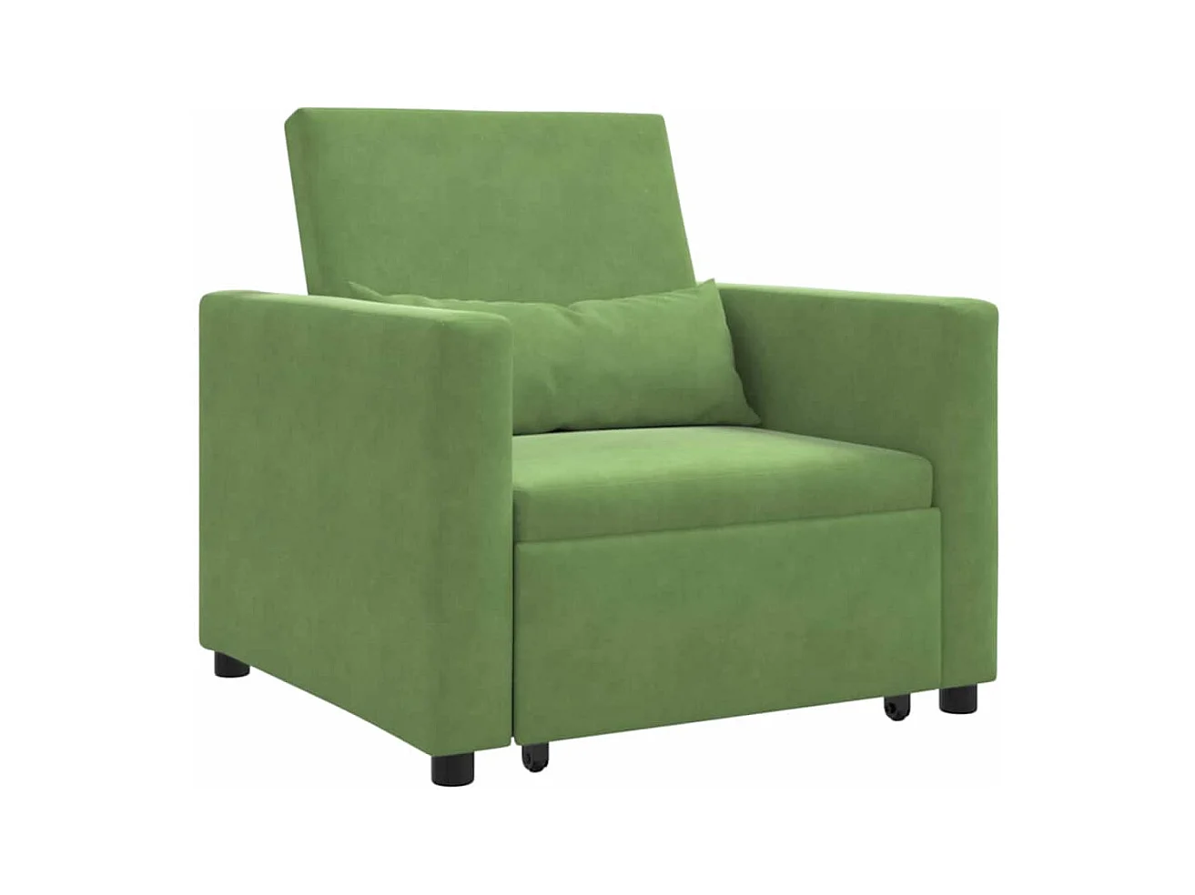 Fauteuil Salon-Chaise de relax-Chaise de Canapé Vert clair 90x165x87 cm Velours SHL1794
