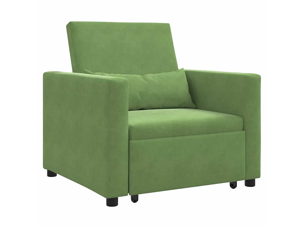 Einzel-Schlafsofa mit Rädern Hellgrün 90x165x87 cm Samt SHL70368