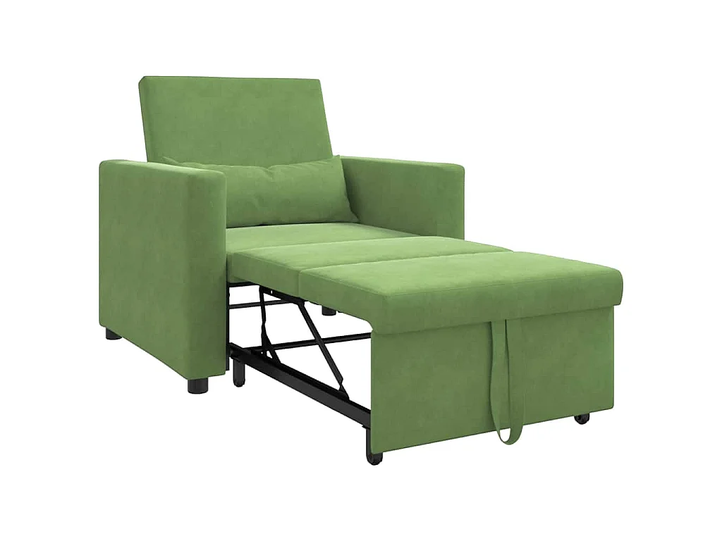 Einzel-Schlafsofa mit Rädern Hellgrün 90x165x87 cm Samt SHL70368
