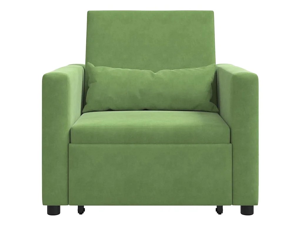 Einzel-Schlafsofa mit Rädern Hellgrün 90x165x87 cm Samt SHL70368