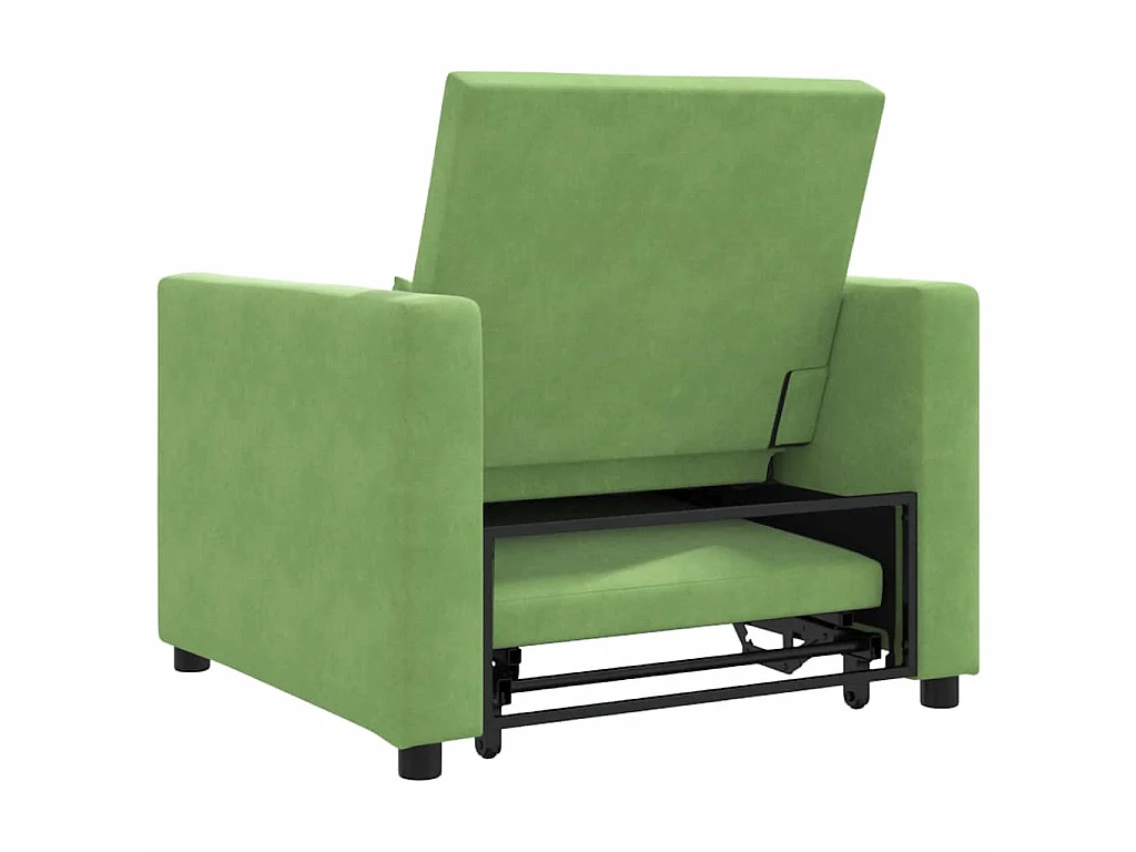 Einzel-Schlafsofa mit Rädern Hellgrün 90x165x87 cm Samt SHL70368