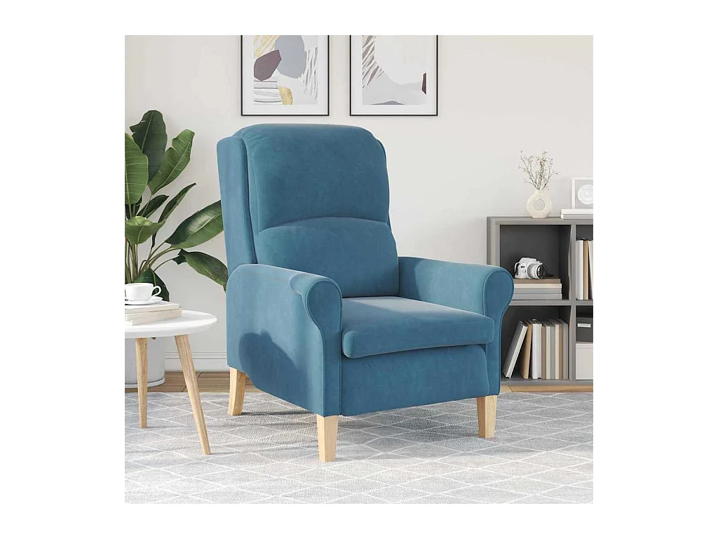 Poltrona | Cadeira Relax Azul 76x94x102 cm Veludo SHL77734