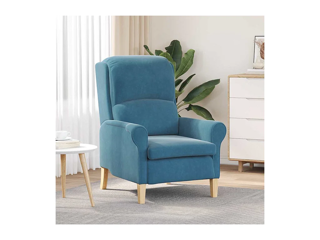 Sillón de salón | Silla Relax Azul 76x94x102 cm Terciopelo SHL5626