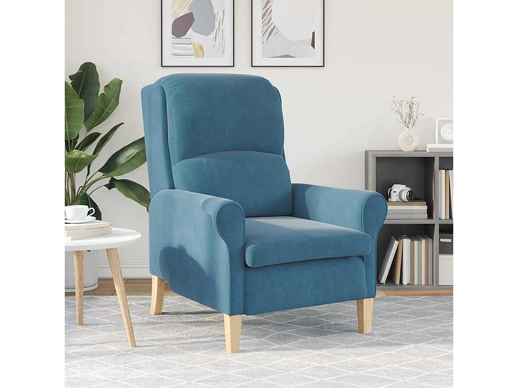 Relaxsessel-Lounge Sessel Blau 76x94x102 cm Samt SHL45779