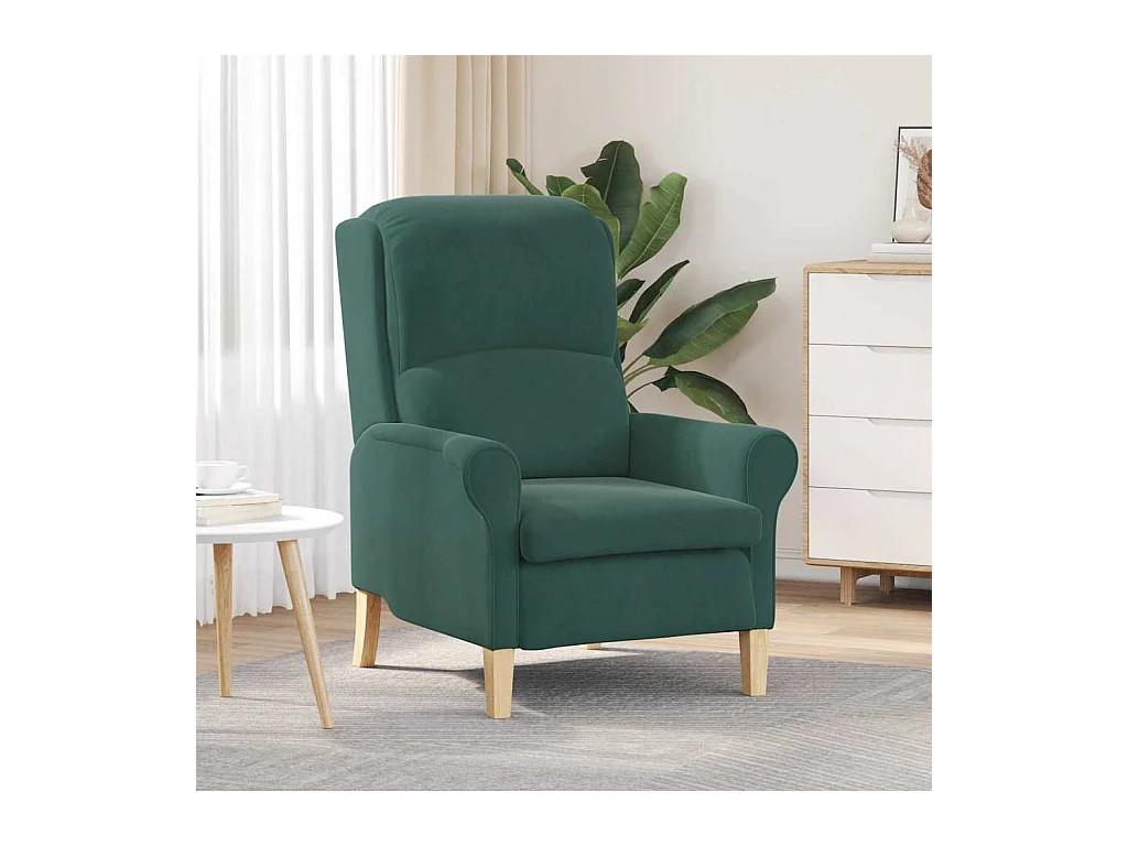 Sillón de relax | Sillón Verde oscuro 76x94x102 cm Terciopelo SHL8422