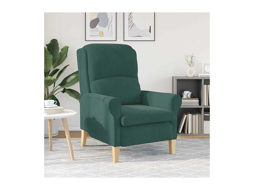 Sillón de relax | Sillón Verde oscuro 76x94x102 cm Terciopelo SHL8422