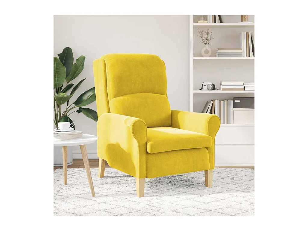 Sillón de salón | Silla Relax Amarillo 76x94x102 cm Terciopelo SHL9360