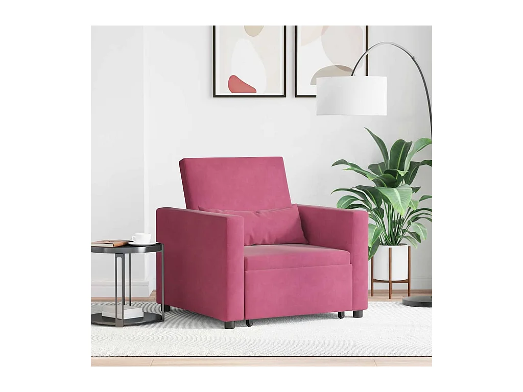 Sofá Cama Individual Rojo vino tinto 90x165x87 cm SHL5271