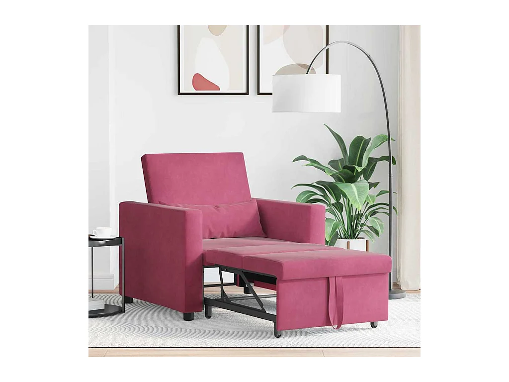 Sofá Cama Individual Rojo vino tinto 90x165x87 cm SHL5271