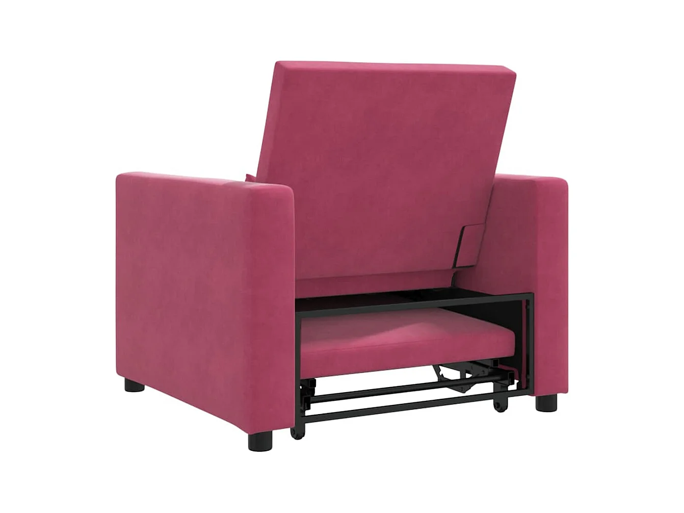 Sofá Cama Individual Rojo vino tinto 90x165x87 cm SHL5271