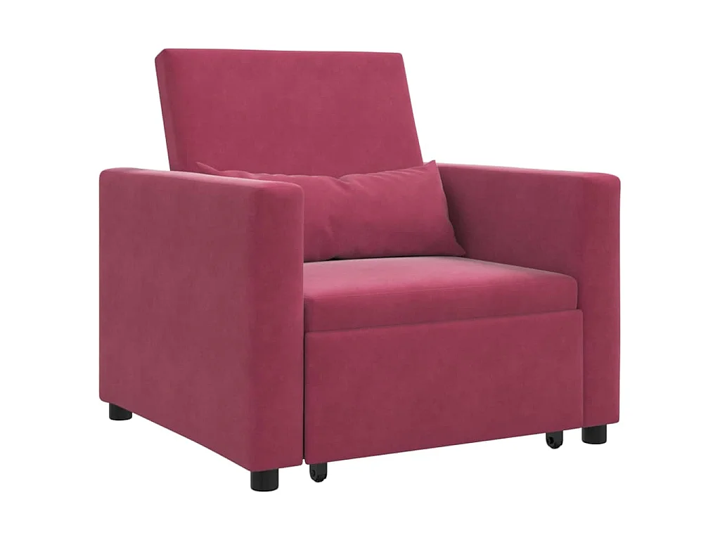 Einzel-Schlafsofa mit Rädern Weinrot 90x165x87 cm Samt SHL50776