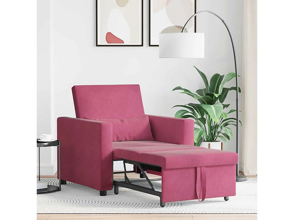 Einzel-Schlafsofa mit Rädern Weinrot 90x165x87 cm Samt SHL50776