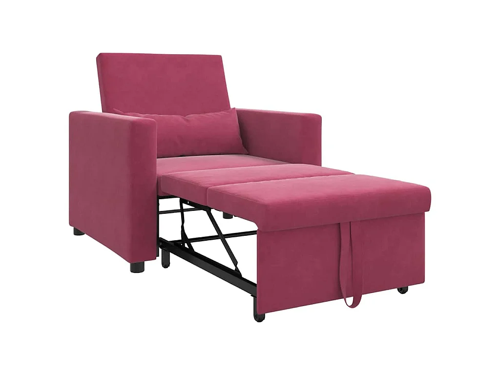 Einzel-Schlafsofa mit Rädern Weinrot 90x165x87 cm Samt SHL50776