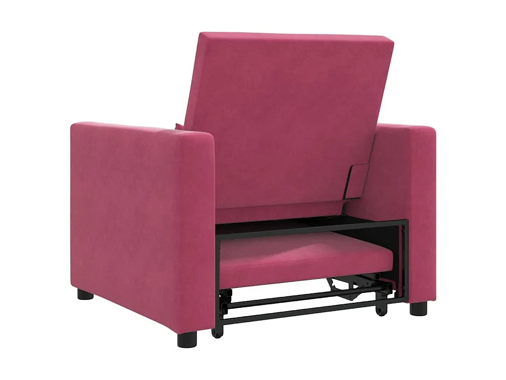 Einzel-Schlafsofa mit Rädern Weinrot 90x165x87 cm Samt SHL50776