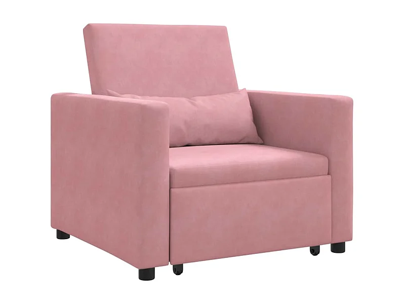 Fauteuil Salon-Chaise de relax-Chaise de Canapé Rose clair 90x165x87 cm Velours SHL5420