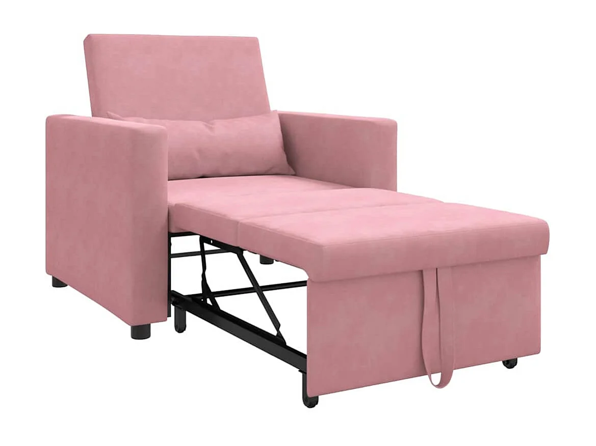 Fauteuil Salon-Chaise de relax-Chaise de Canapé Rose clair 90x165x87 cm Velours SHL5420