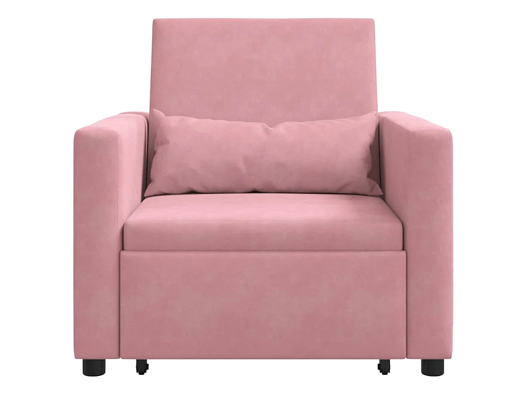 Einzel-Schlafsofa mit Rädern Hellrosa 90x165x87 cm Samt SHL97445