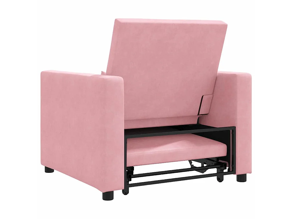 Einzel-Schlafsofa mit Rädern Hellrosa 90x165x87 cm Samt SHL97445