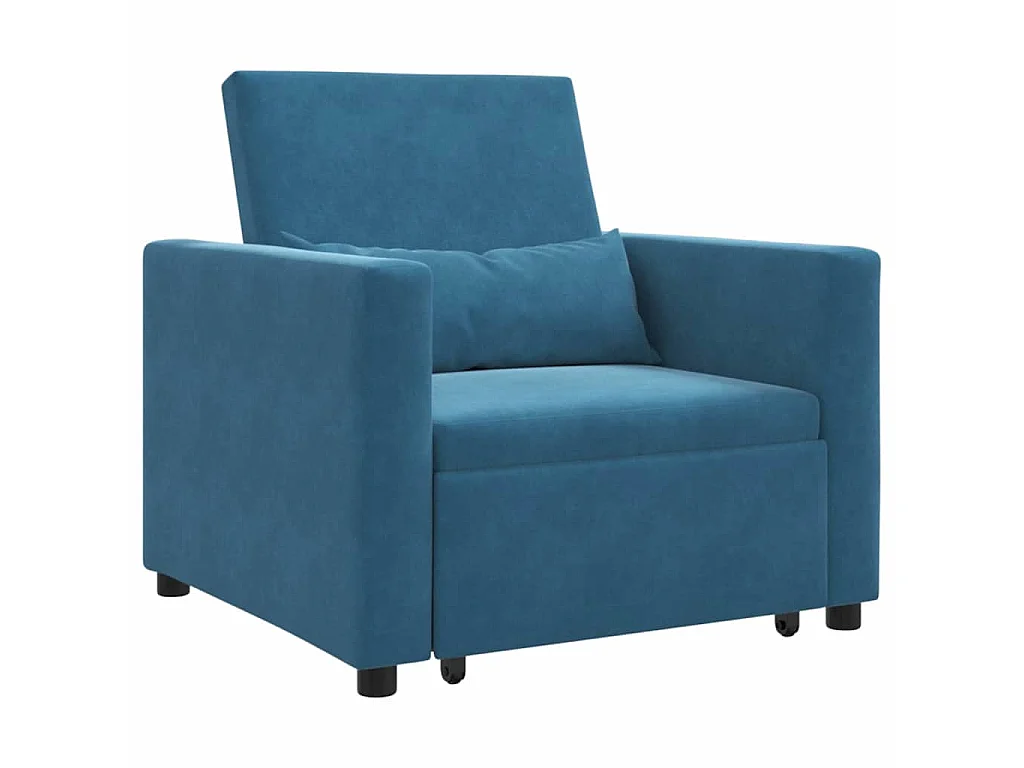 Einzel-Schlafsofa mit Rädern Blau 90x165x87 cm Samt SHL91538