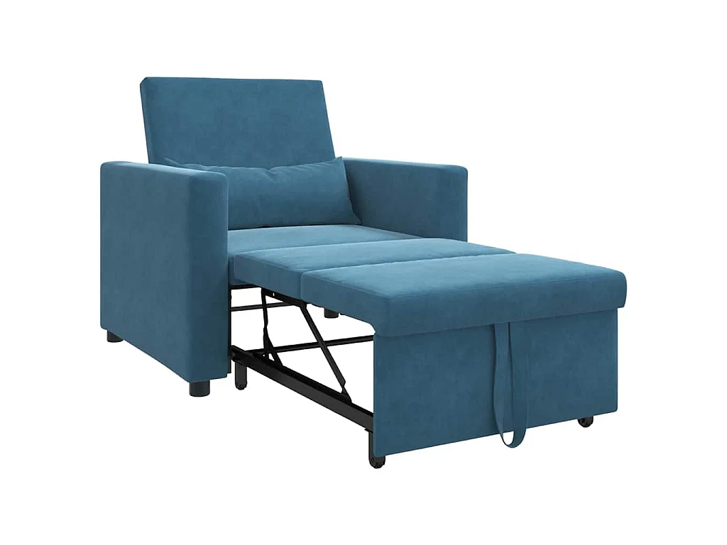 Einzel-Schlafsofa mit Rädern Blau 90x165x87 cm Samt SHL91538