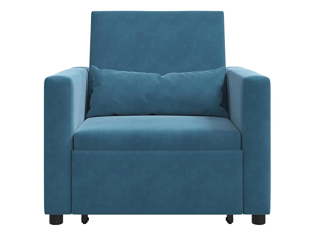 Einzel-Schlafsofa mit Rädern Blau 90x165x87 cm Samt SHL91538