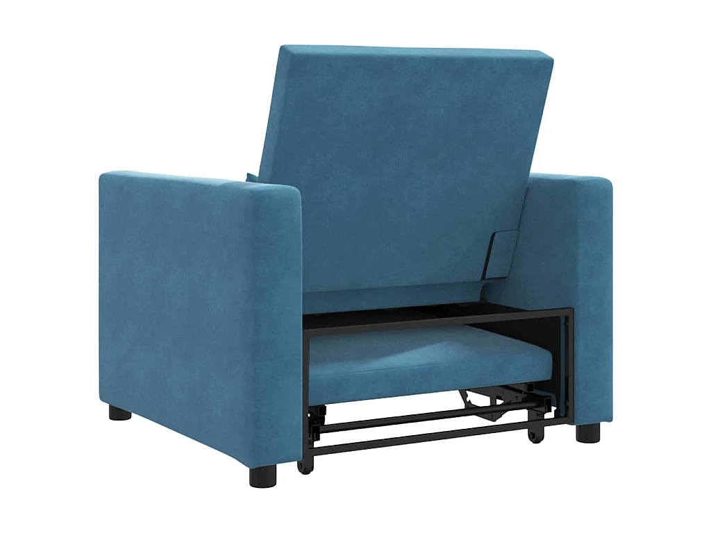 Einzel-Schlafsofa mit Rädern Blau 90x165x87 cm Samt SHL91538
