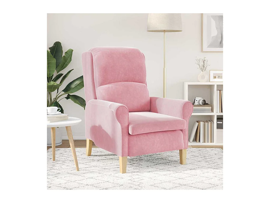 Sillón de relax | Sillón Rosa 76x94x102 cm Terciopelo SHL6155