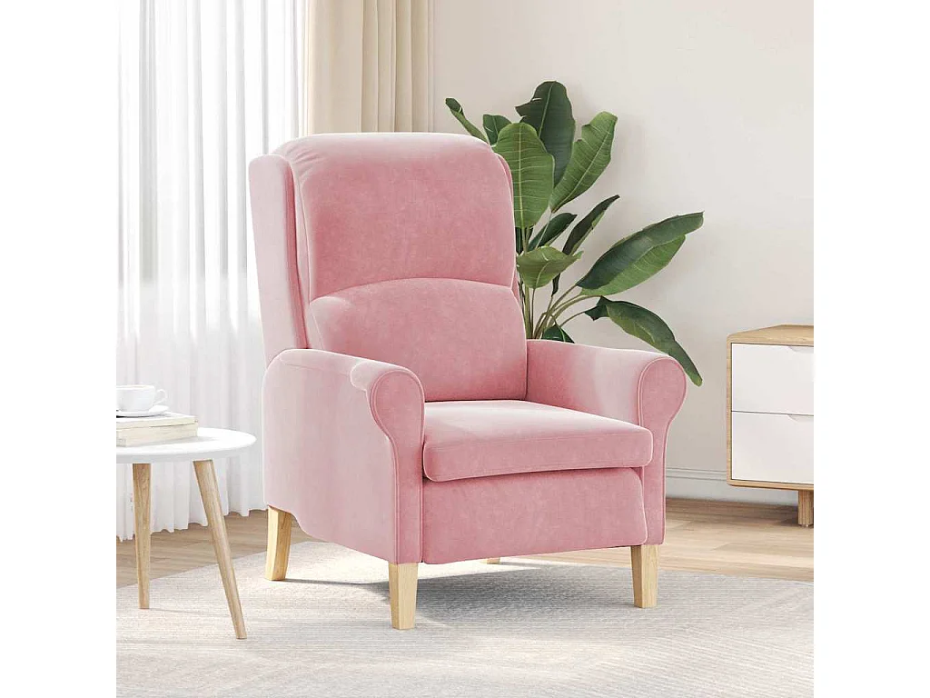 Fauteuil de Salon-Chaise de relax Rose 76x94x102 cm Velours SHL4660