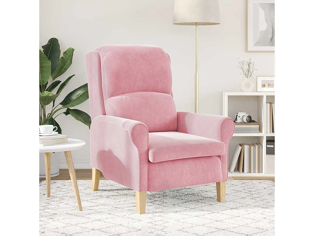 Fauteuil de Salon-Chaise de relax Rose 76x94x102 cm Velours SHL4660