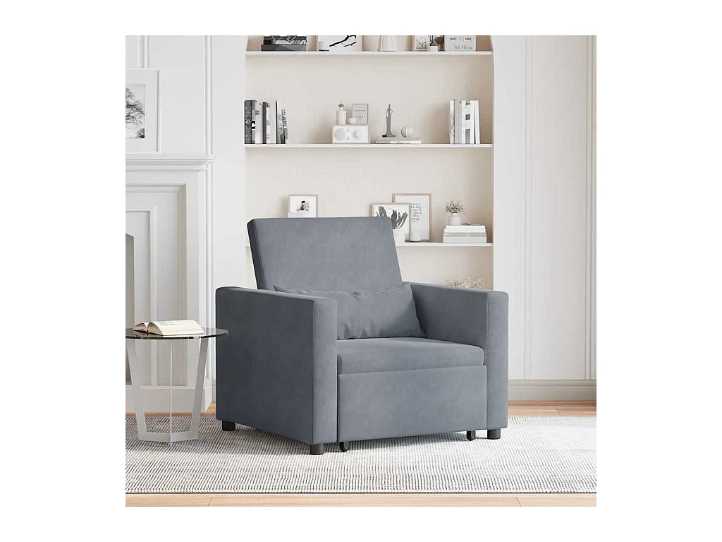 Sofá Cama Individual Gris oscuro 90x165x87 cm Terciopelo SHL2611