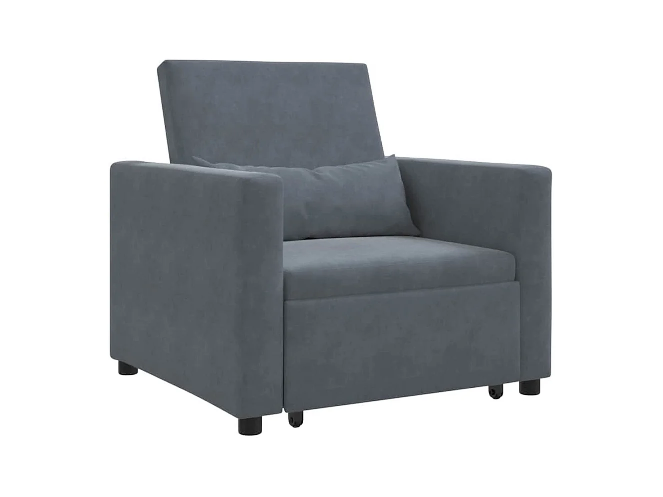 Fauteuil Salon-Chaise de relax-Chaise de Canapé Gris foncé 90x165x87 cm Velours SHL1171