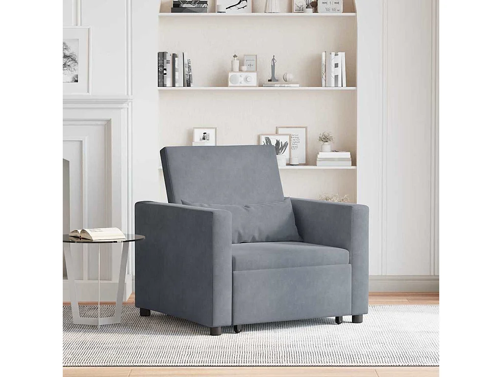 Fauteuil Salon-Chaise de relax-Chaise de Canapé Gris foncé 90x165x87 cm Velours SHL1171