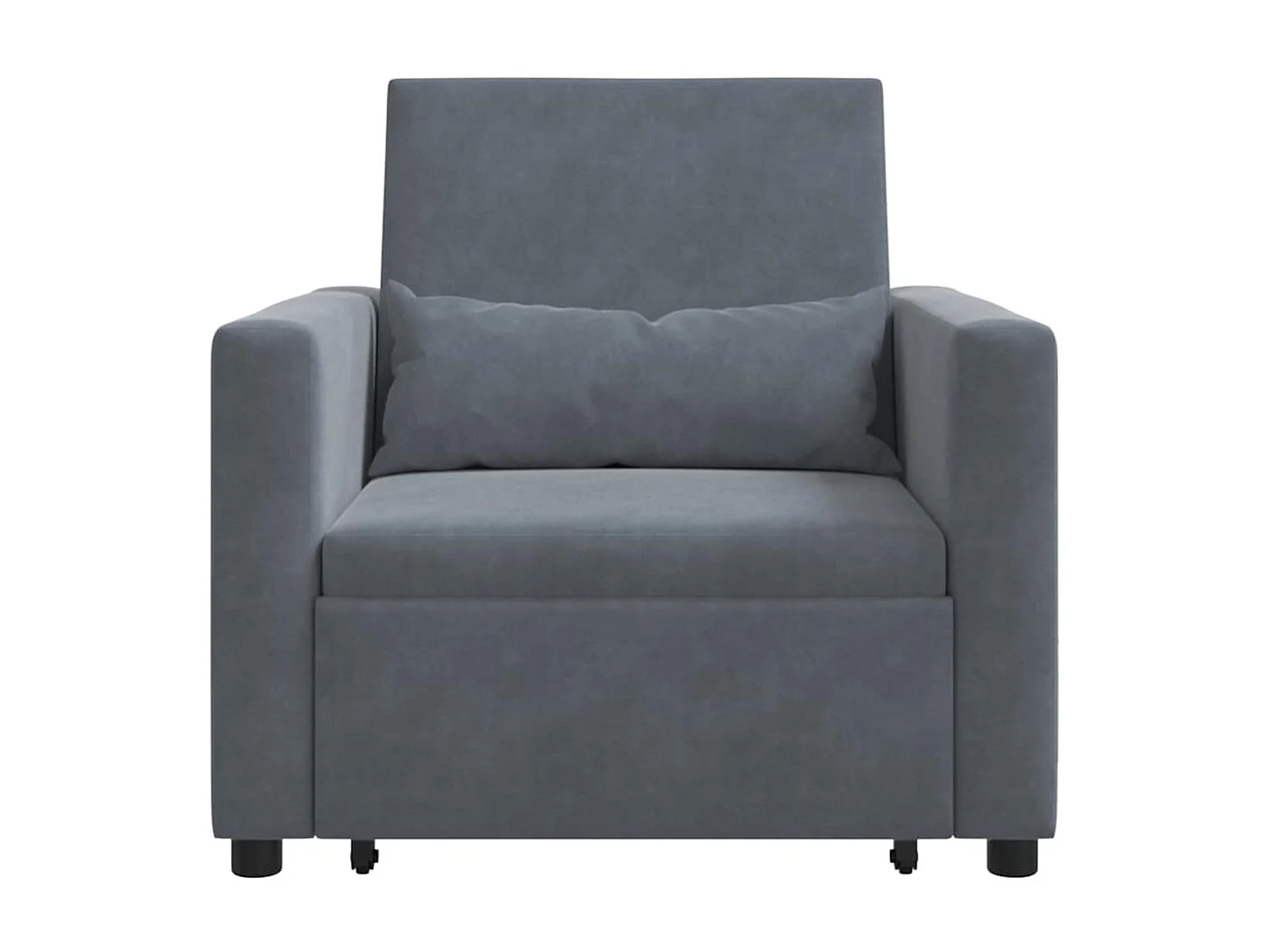 Fauteuil Salon-Chaise de relax-Chaise de Canapé Gris foncé 90x165x87 cm Velours SHL1171