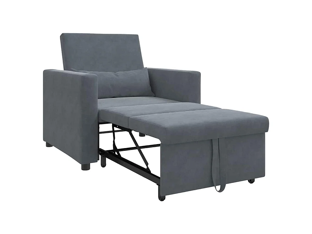Einzel-Schlafsofa mit Rädern Dunkelgrau 90x165x87 cm Samt SHL56387