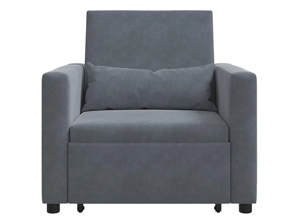 Einzel-Schlafsofa mit Rädern Dunkelgrau 90x165x87 cm Samt SHL56387