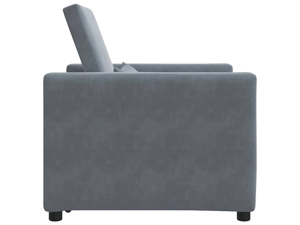 Einzel-Schlafsofa mit Rädern Dunkelgrau 90x165x87 cm Samt SHL56387